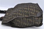 Authentic FENDI Zucca Hand Tote Bag Canvas Brown H9016 Fashion