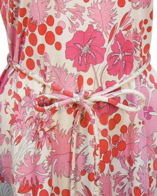 Pink Printed Cotton Floral Day Dress Discount