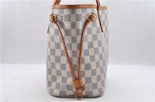 Authentic Louis Vuitton Damier Azur Neverfull PM Tote Bag N51110 LV 0936D For Discount