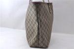 Auth GUCCI Web Sherry Line Shoulder Tote Bag GG PVC Leather 211134 Brown 1409D For Sale