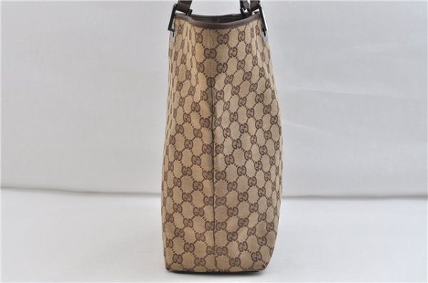 Authentic GUCCI Shoulder Tote Bag GG Canvas Leather 31243 Brown 0515D For Discount