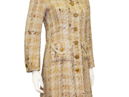 Beige Haute Couture Woven Wool Coat Sale