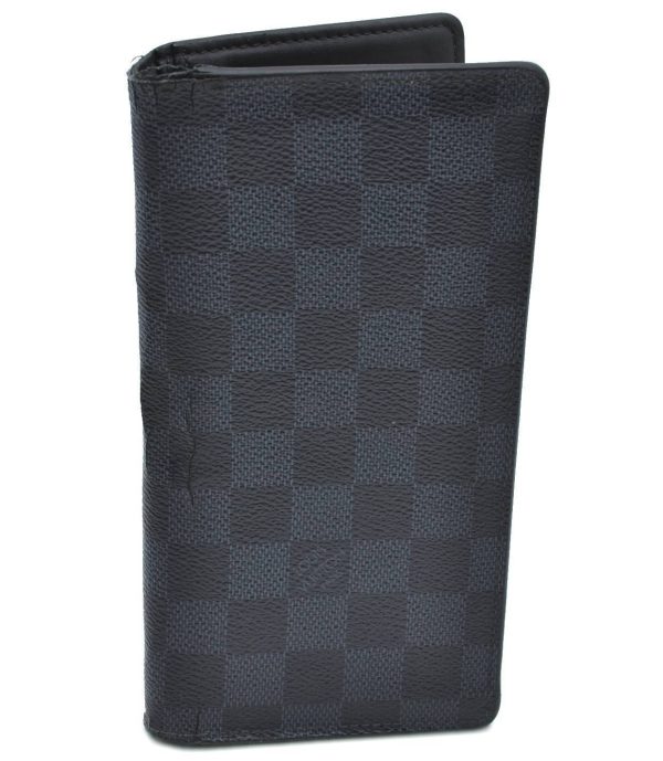 Auth LOUIS VUITTON Damier Graphite Portefeuille Brazza Wallet N62665 LV H4790 Hot on Sale