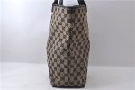 Authentic GUCCI Shoulder Tote Bag GG Canvas Leather 0021098 Beige Black 1470D Discount