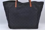 Authentic GUCCI Shoulder Tote Bag GG Nylon Leather 282439 Navy Blue Junk H9322 Cheap