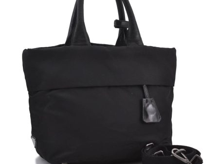 Authentic PRADA Nylon 2Way Leather Shoulder Tote Bag Black 1360D Online Sale