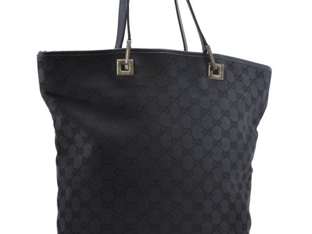 Authentic GUCCI Shoulder Tote Bag GG Canvas Leather 0021098 Black 2260D Online Hot Sale