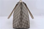 Authentic GUCCI Shoulder Tote Bag GG PVC Leather 114595 Brown Ivory 0887D Hot on Sale