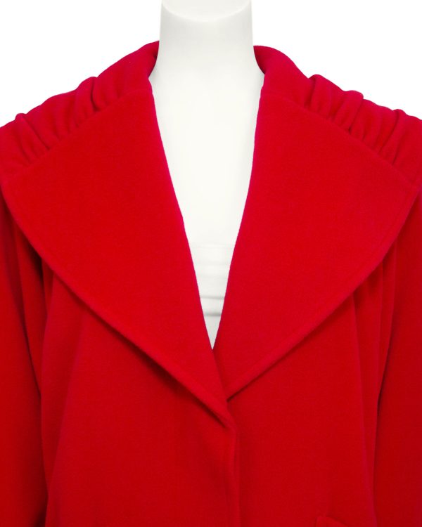 Red Wool Swing Coat Discount