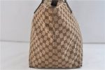 Authentic GUCCI Web Sherry Line Tote Bag GG Canvas Leather 131231 Brown 9719C Sale