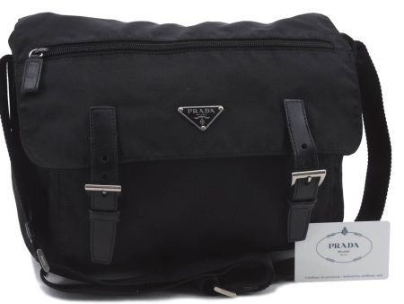 Authentic PRADA Nylon Leather Shoulder Cross Body Bag Purse Black 2382D Online