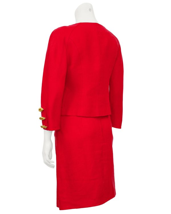 Red Linen Skirt Suit Online Hot Sale