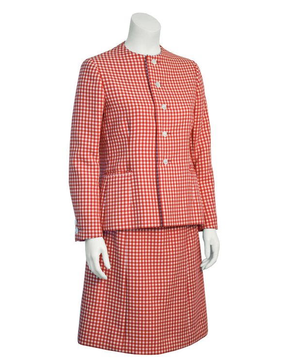 Red and White Gingham Skirt Suit Supply