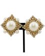 Pearl and Rhinestone Clip Earrings Col. 26 Online