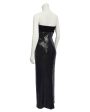 Black Sequin and Velvet Column Gown Online