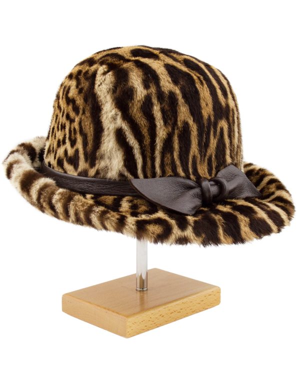 Stencil Fur Faux Leopard Bowler Hat Online