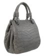 Italian Reptile Effect Matte Grey Handbag Sale