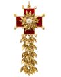 Red and Gold Maltese Cross Pin Pendant Online