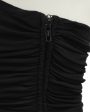 Black Jersey 2 PC Gown With Tassels Cheap