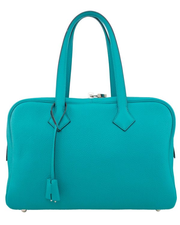 Taurillon Clemence Novillo Victoria II 35 in Turquoise Fashion