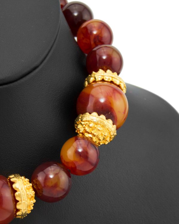 Faux Amber Oversized Bead Necklace Online now