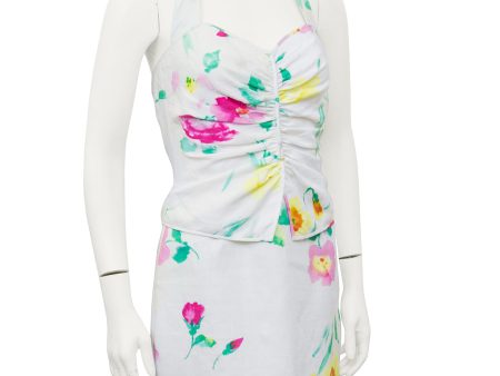 White Floral Halter Dress For Sale