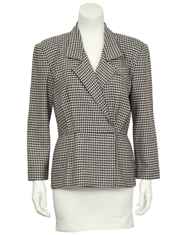 Black and White Houndstooth Jacket Online now