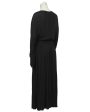 Black Jersey Gown with Fringe Detail Online