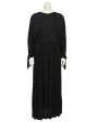 Black Jersey Gown with Fringe Detail Online