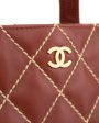 2003 Terra Cotta Leather Wild Stitch Small Surpique Tote Bag Online Hot Sale