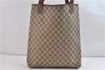 Authentic GUCCI Web Sherry Line Shoulder Tote Bag GG PVC Leather Brown 0980D Supply