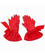 1990s Red Leather Gloves with Satin Bows Hot on Sale