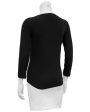 Black Long Sleeve Top with Cut Out and Coin Detail For Sale