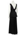 Black Jersey Gown With Peplum Online now