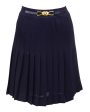 Navy Pleated Skirt Online now