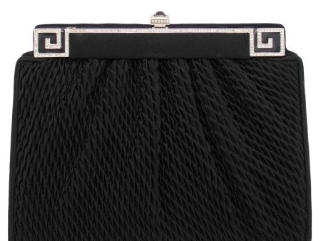 Black Evening Bag with Greek Key Details For Discount