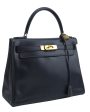 1973 Navy Blue Box Supple Leather 28cm Kelly Bag Cheap