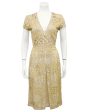 Gold Sequin, Embroidered and Beaded Cocktail Dress Cheap