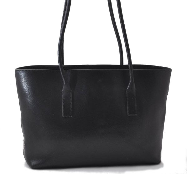 Authentic PRADA Leather Shoulder Tote Bag Purse Black 1020D Sale