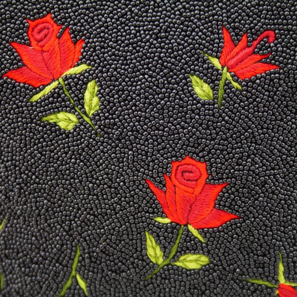 Black Beaded Evening Bag with Red Roses Hot on Sale