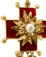 Red and Gold Maltese Cross Pin Pendant Online