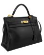 1970 Black Supple 32 cm Leather Kelly Bag Sale