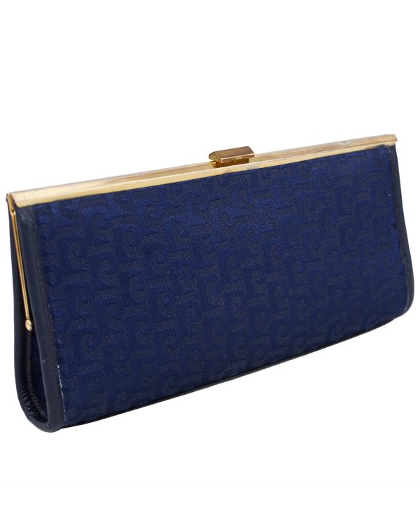 Navy Logo Fabric Clutch For Sale