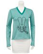 Teal long sleeve shirt with bunny image Supply