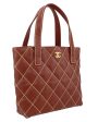 2003 Terra Cotta Leather Wild Stitch Small Surpique Tote Bag Online Hot Sale