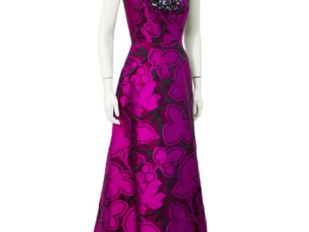 Purple tone embroidered gown with embellishment Cheap