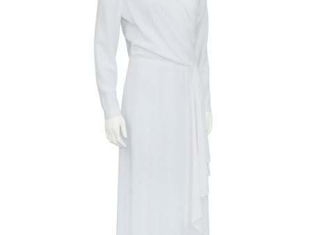 White Rayon Crepe Old Hollywood Style Draped Dress Sale