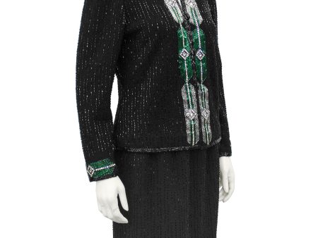 Black Knit Evening Suit with Art Deco Inspired Beading Fashion