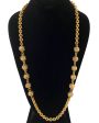 Gold Tone Chain Link Necklace with Gilded Beads Online Sale