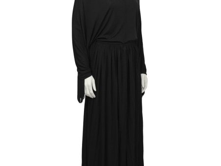 Black Jersey Gown with Fringe Detail Online